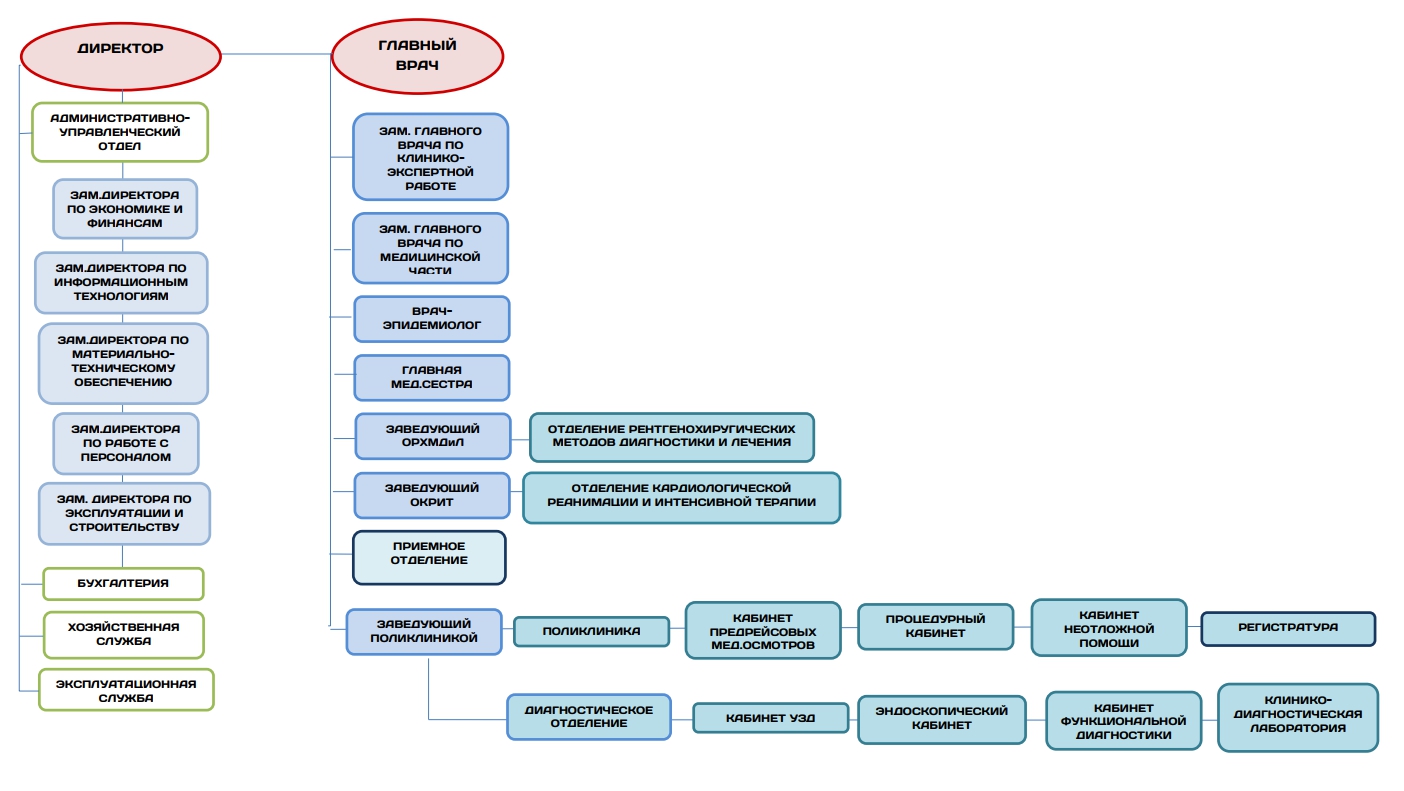 Структура организации Клиники Сердца в Старом Осколе